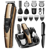 SHPAVVER Beard Trimmer for Men: Professional Barber Hair Clip - 12-in-1 Cordless Grooming Kit - Waterproof Electric with Turbo Speed & Precision Blades