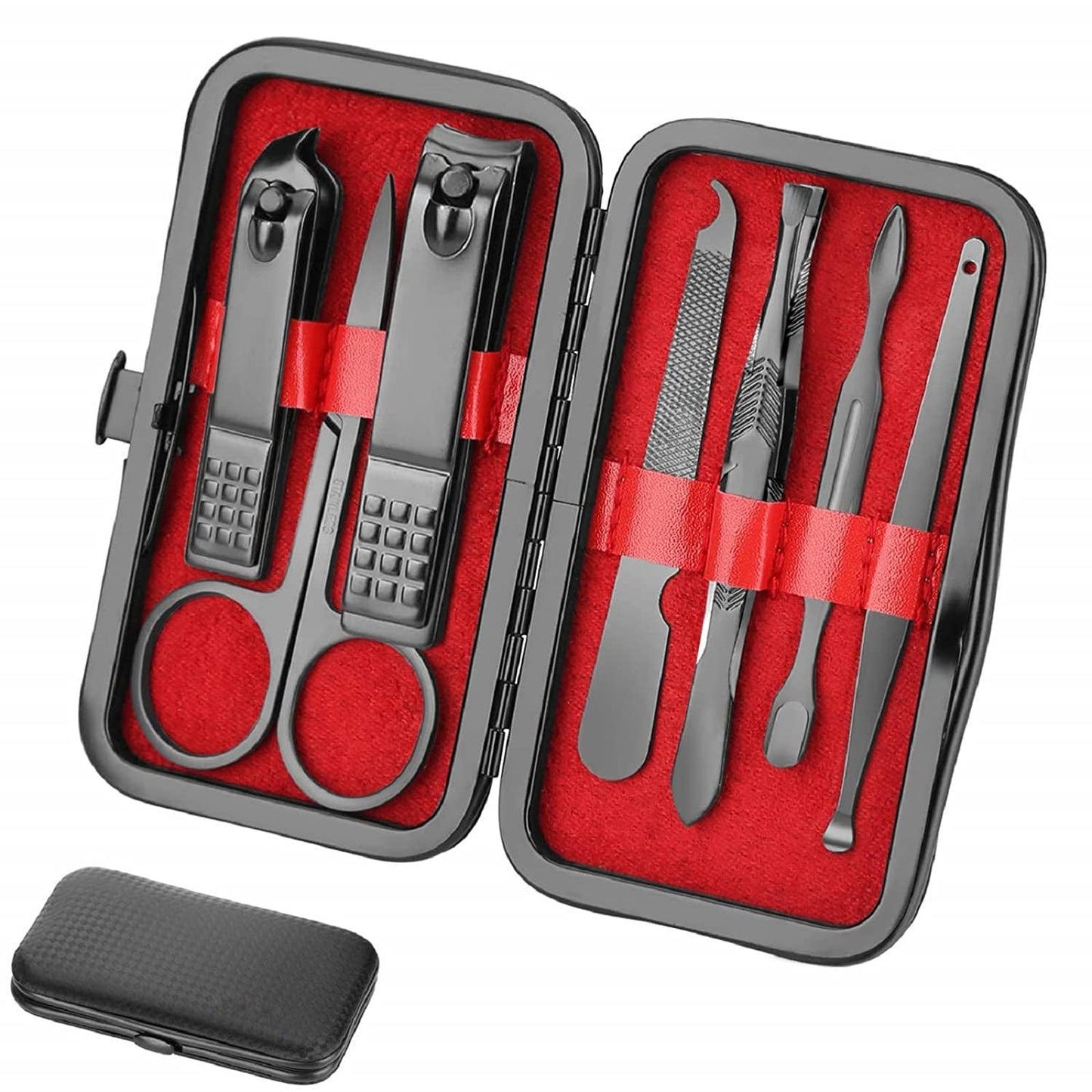 Manicure set Men Personal Care Tools Accessories Finger and Toe Nail Kit Professional Manicure Pedicure Kit With Travel Case Nail Grooming Kit Present for Men Women Stocking Stuffers