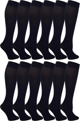 Winterlace Women’s Trouser Socks, Opaque Stretchy Nylon Knee High, Many Colors, 6 or 12 Pairs