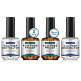 Morovan Professional Natural Nail Prep Dehydrate and Acid-Free Primer, Dehydrator for Acrylic and Gel Nail Polish, Non Acid Primer for UV Gels Fast Dry Superior Bonding Agent Gift Box Set