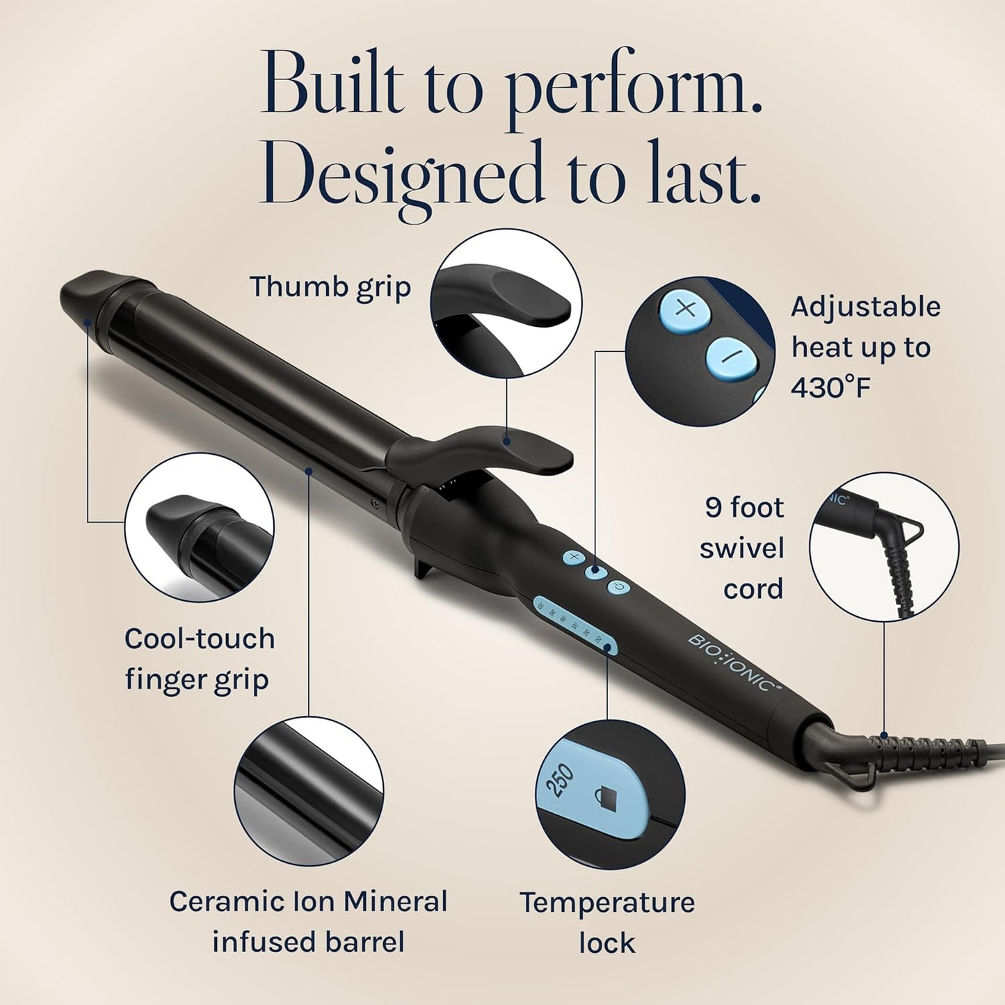 Bio Ionic Long Barrel Styler,Curling Iron with Moisture Heat Technology & NanoIonic MX, Verstatile Curling Wand
