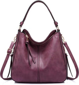Realer Hobo Crossbody Bags for Women Designer Faux Leather Hobo Handbags Retro Large Size Shoulder Bag Bucket Purse