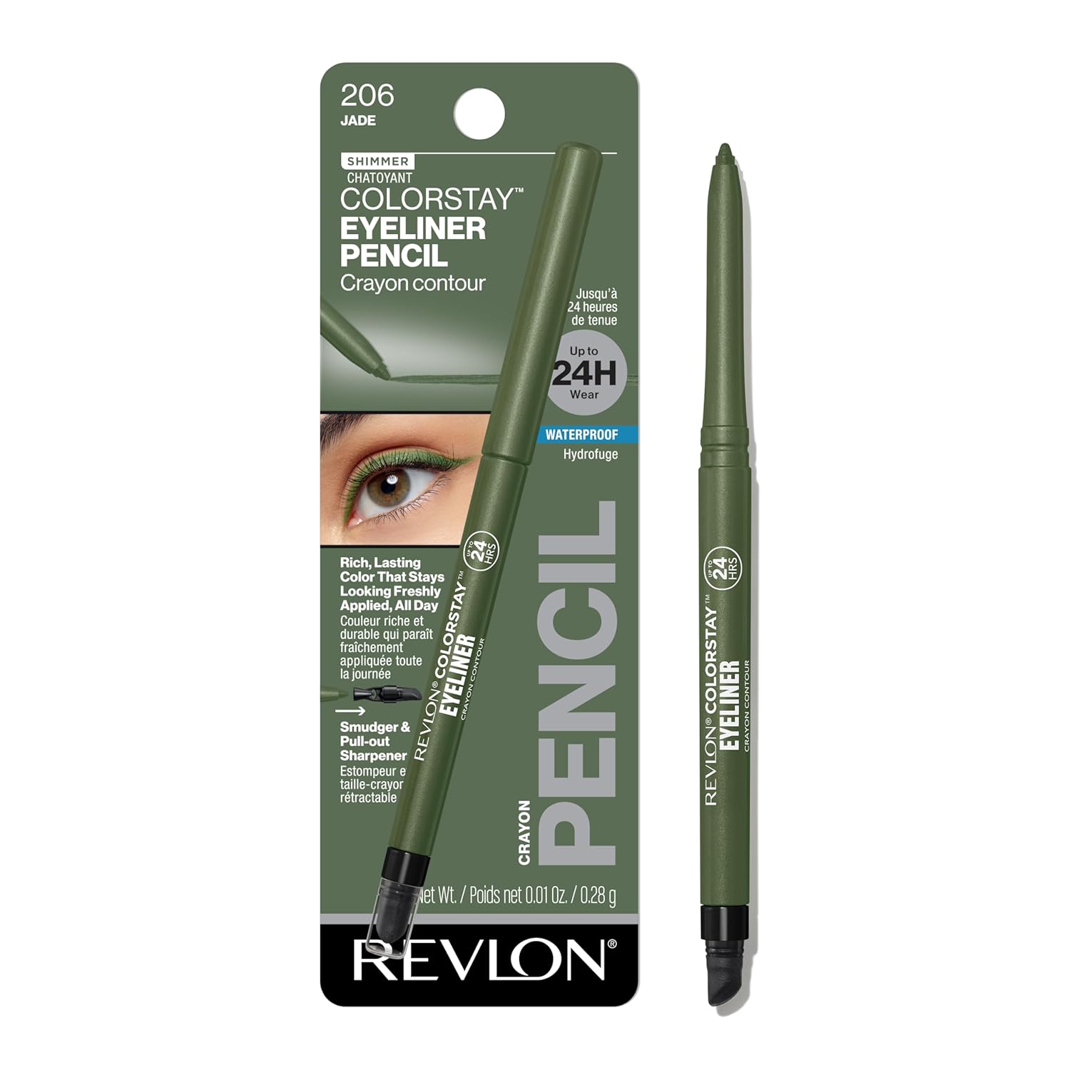 Revlon ColorStay Pencil Waterproof Eyeliner, Smudge-Proof, Eye Makeup with Built-In Sharpener, Stocking Stuffer for Women, 201 Black, 2 pack