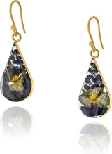 Essentials Sterling Silver Pressed Flower Teardrop Trendy Earrings