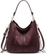 Realer Hobo Crossbody Bags for Women Designer Faux Leather Hobo Handbags Retro Large Size Shoulder Bag Bucket Purse