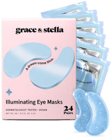 grace & stella Award Winning Under Eye Mask - Christmas Gifts for Teens, Self Care Gifts for Women, Reduce Dark Circles, Puffy Eyes, Undereye Bags, Wrinkles, Under Eye Patches - (24 Pairs, Pink)