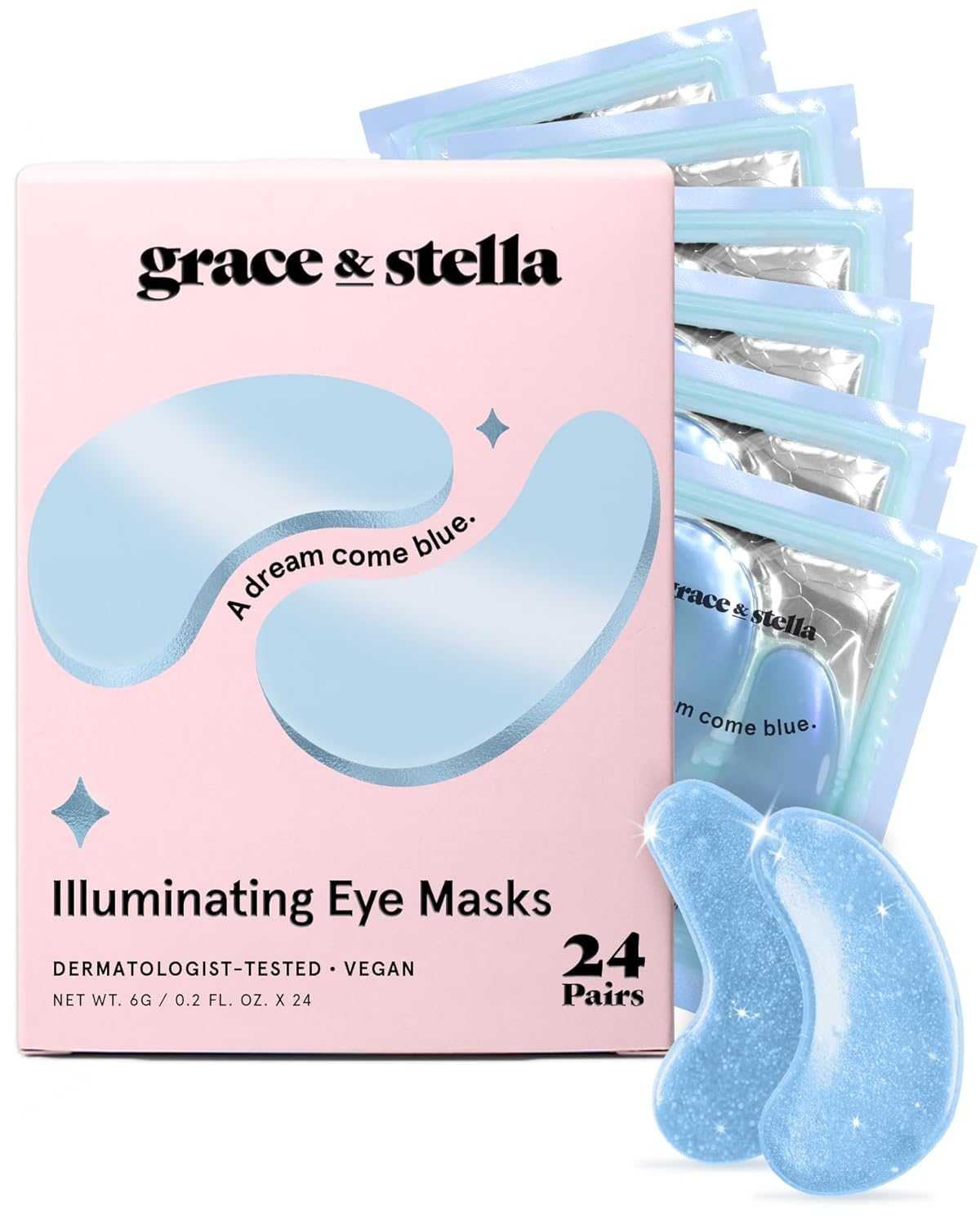 grace & stella Award Winning Under Eye Mask - Christmas Gifts for Teens, Self Care Gifts for Women, Reduce Dark Circles, Puffy Eyes, Undereye Bags, Wrinkles, Under Eye Patches - (24 Pairs, Pink)