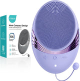 COSLUS Facial Cleansing Brush Face Scrubber: Portable Silicone Waterproof Rechargeable Face Wash Brush, 5 Cleansing Modes, Electric Deep Cleaning for Men & Women, Removing Blackhead, Exfoliating