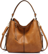 Realer Hobo Crossbody Bags for Women Designer Faux Leather Hobo Handbags Retro Large Size Shoulder Bag Bucket Purse