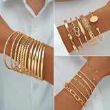 17 MILE 78 Pieces Gold Jewelry Set for Women, 9 Necklace, 24 Bracelet, 22 Earrings, 23 Rings Gold Plated Jewerly set for Women Gift