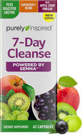 Purely Inspired 7-Day Detox Cleanse - Whole Body Cleanse & Detox Pills for Women & Men, Powered with Senna Leaf, Vitamin C, Cider Vinegar, Digestive Enzymes & Probiotics - 42 Acai Berry Capsules