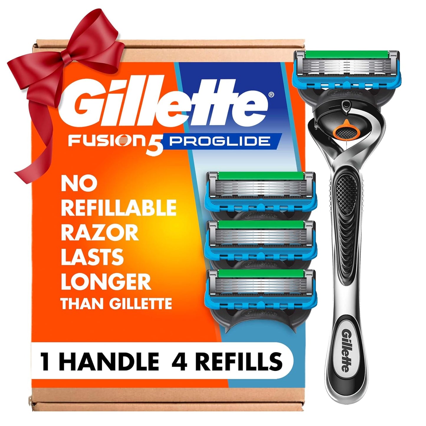 Fusion ProGlide for Men, Handle + 4 Blade Refills, Holiday Gifts for Men