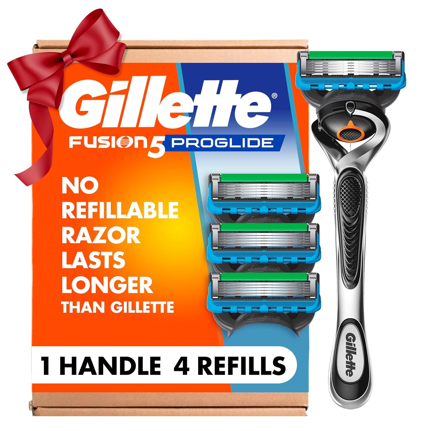Fusion ProGlide for Men, Handle + 4 Blade Refills, Holiday Gifts for Men