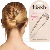 Kitsch French Hair Pins for Women – Elegant & Durable Metal Hair Fork for Updos, Chignon, Bun & Twist Hairstyles, Secure Hold All Day, Comfortable Fit | Ideal Gifts for Women- Gold, 1pc