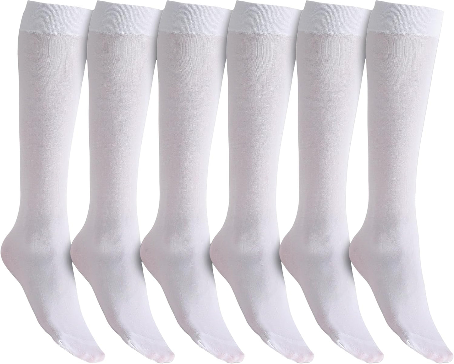 Winterlace Women’s Trouser Socks, Opaque Stretchy Nylon Knee High, Many Colors, 6 or 12 Pairs