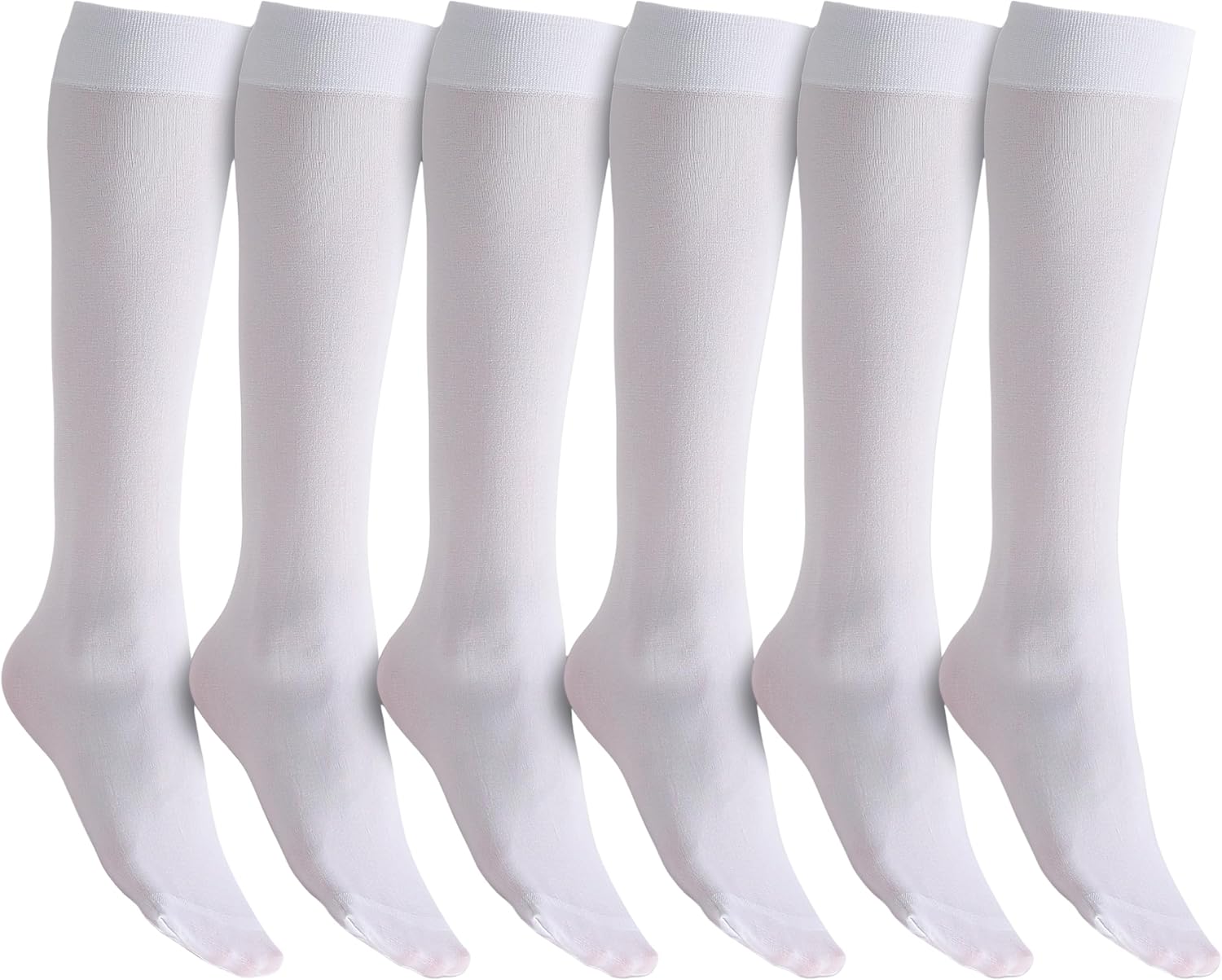 Winterlace Women’s Trouser Socks, Opaque Stretchy Nylon Knee High, Many Colors, 6 or 12 Pairs