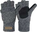 ViGrace Winter Knitted Convertible Fingerless Gloves Wool Mittens Warm Mitten Glove for Women and Men