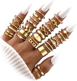 FAXHION 60 Pcs Gold Stackable Rings for Women, Rings Chunky Gold Ring Set Dainty Stacking Cute Rings, Multiple Sizes Cute Jewelry Set Gift