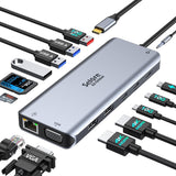 USB C Adapter for MacBook Pro/Air M1 M2 M3 2021 2020 2019 13" 15" 16", 6 in 1 USB-C Hub MacBook Pro Accessories with 3 USB 3.0 Ports,USB C to SD/TF Card Reader and 100W Thunderbolt 3 PD Port