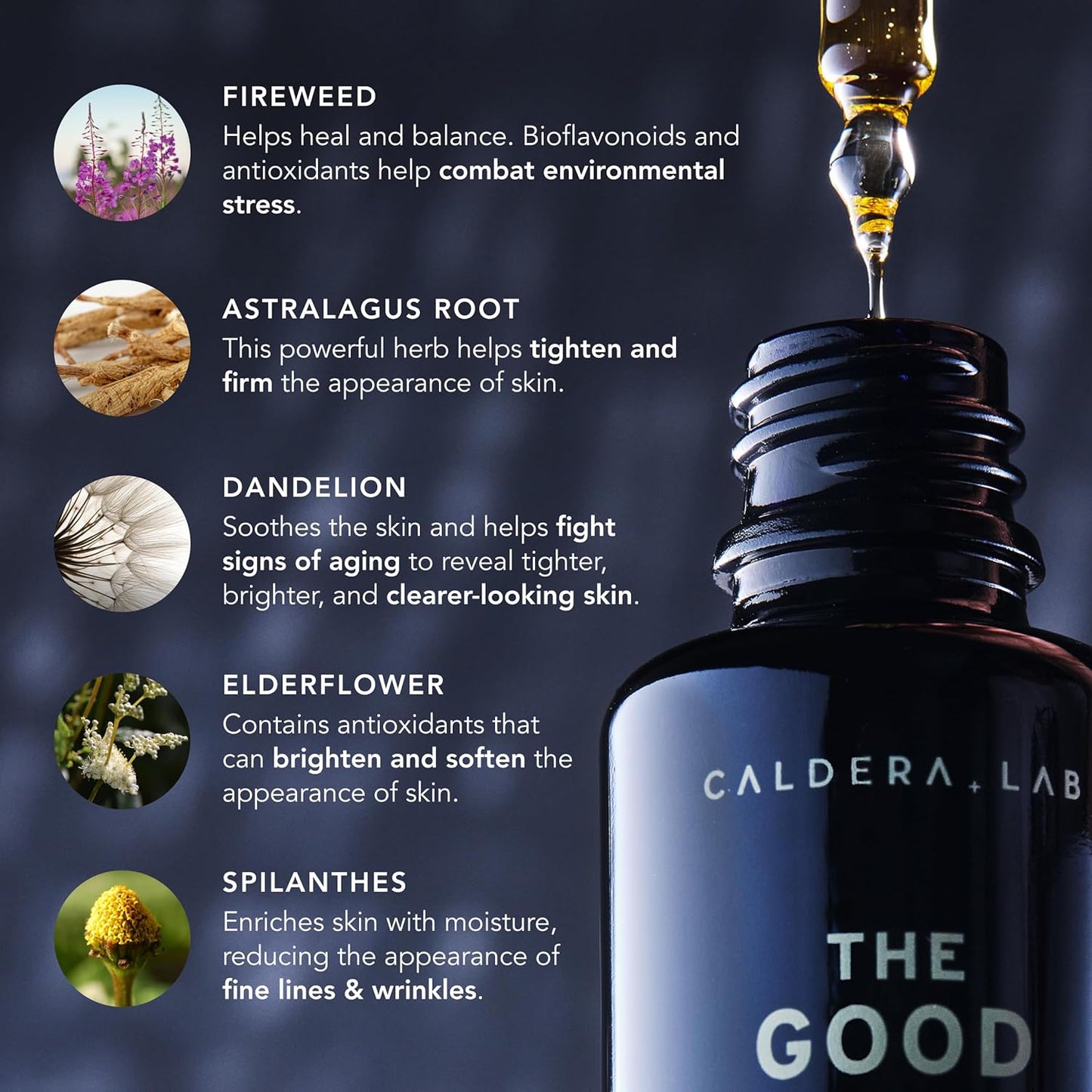 Caldera + Lab The Good | Men's Organic Moisturizing Face Serum for Dry, Sensitive, & Normal Skin –  Natural & Antioxidant Packed Skincare Facial Oil
