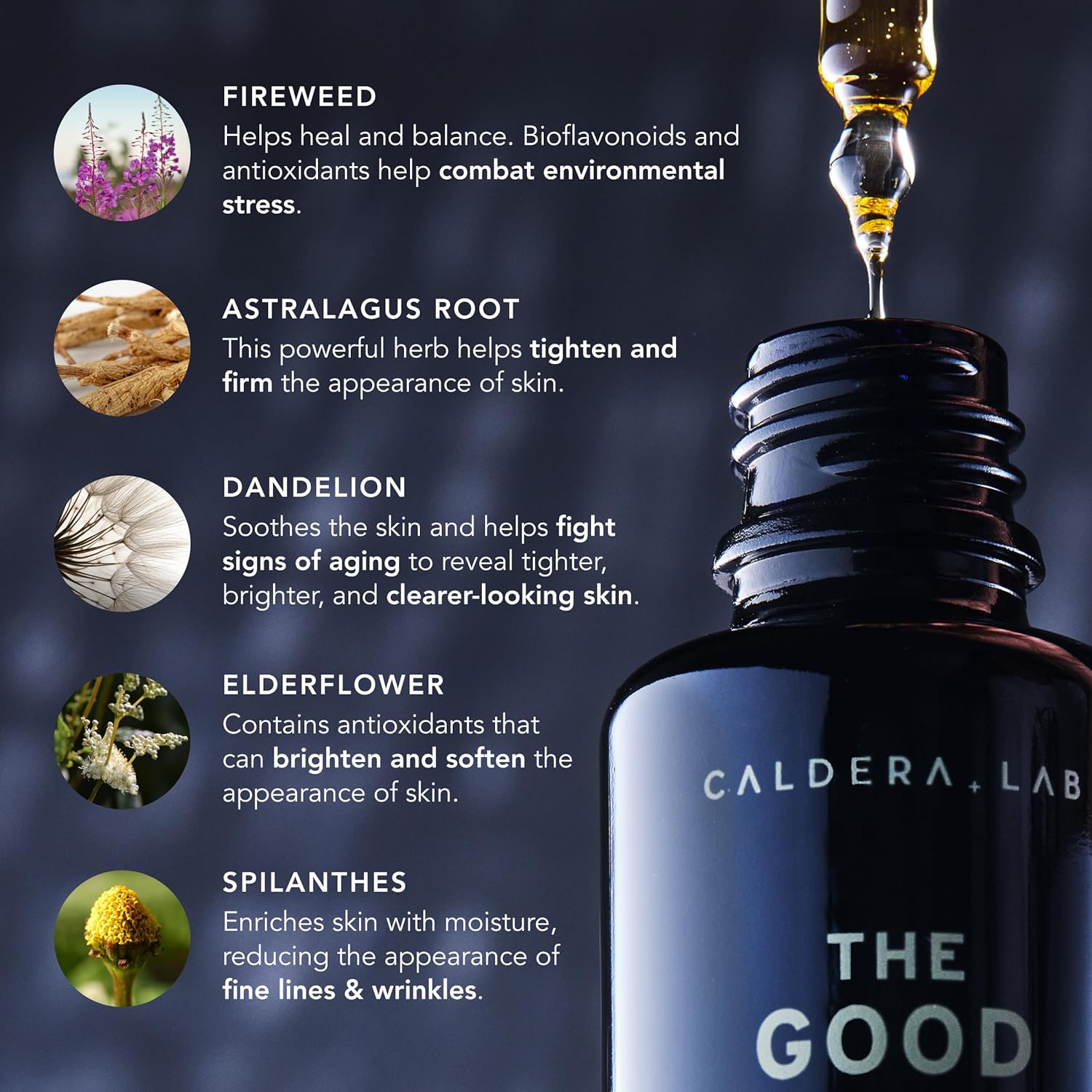 Caldera + Lab The Good | Men's Organic Moisturizing Face Serum for Dry, Sensitive, & Normal Skin –  Natural & Antioxidant Packed Skincare Facial Oil