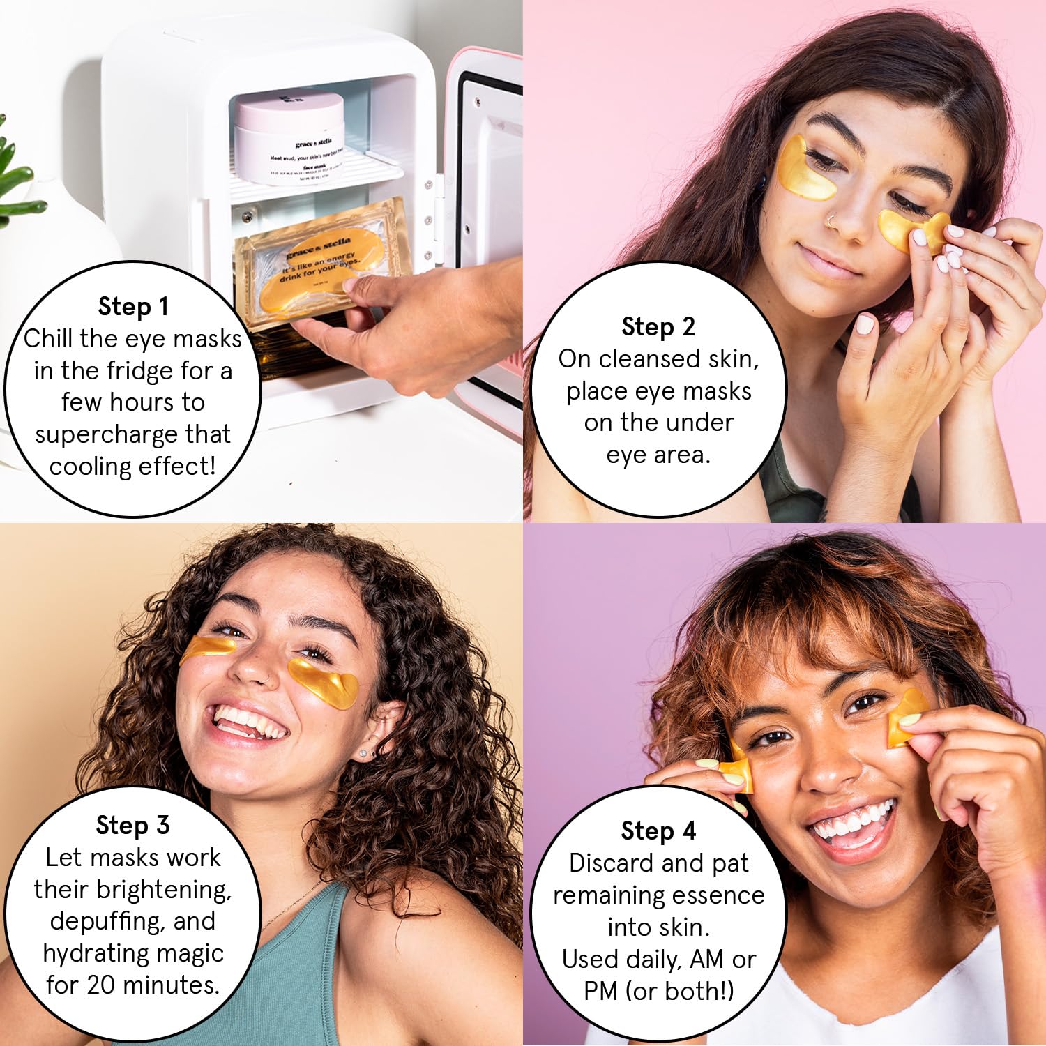 grace & stella Award Winning Under Eye Mask - Christmas Gifts for Teens, Self Care Gifts for Women, Reduce Dark Circles, Puffy Eyes, Undereye Bags, Wrinkles, Under Eye Patches - (24 Pairs, Pink)
