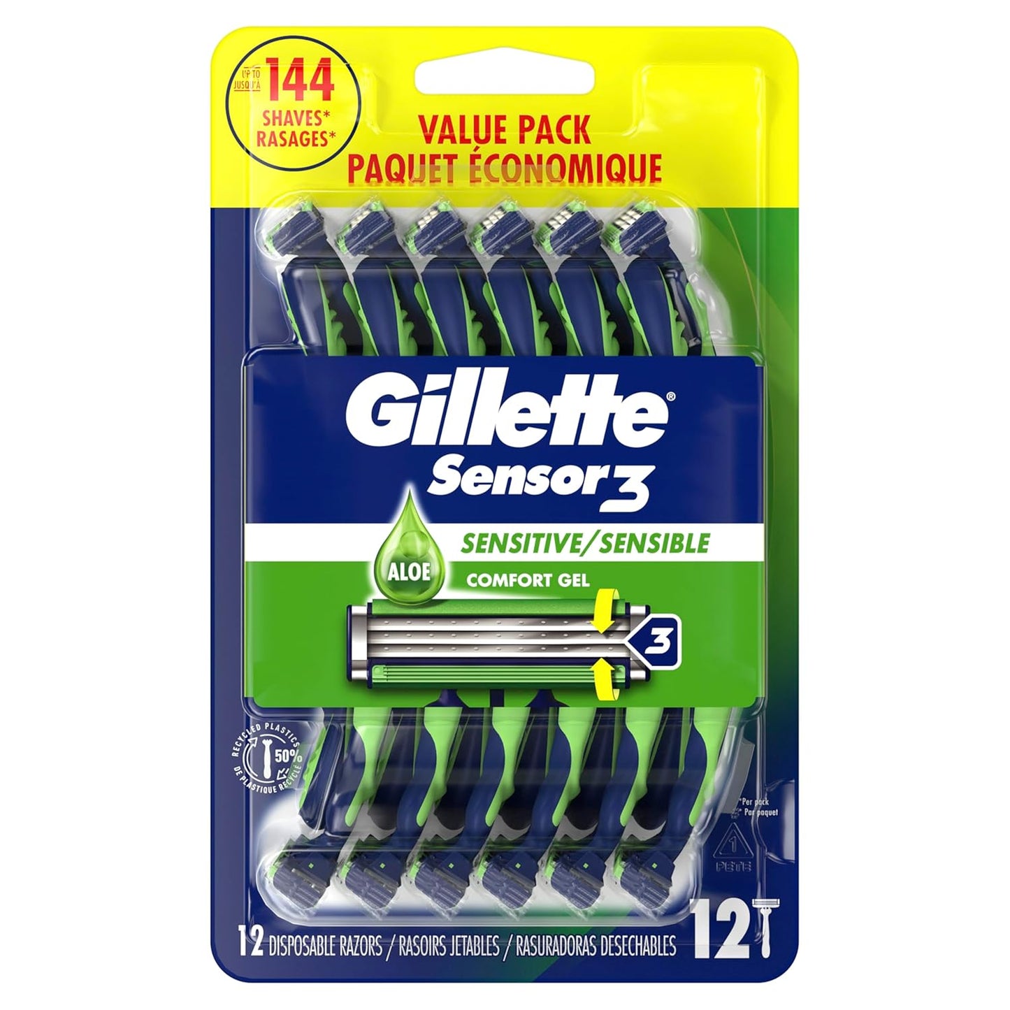 Sensor3 Sensitive Men's Disposable  12 Ra