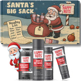 HAPPY NUTS Holiday Essentials Bundle Kit - Gift Box for Men with Comfort Cream, Hydrating Body Wash & Whole Body Deodorant - Mens White Elephant Gift Basket Idea for Him and Stocking Stuffer