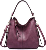 Realer Hobo Crossbody Bags for Women Designer Faux Leather Hobo Handbags Retro Large Size Shoulder Bag Bucket Purse