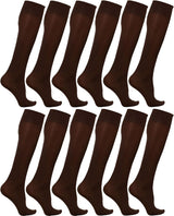 Winterlace Women’s Trouser Socks, Opaque Stretchy Nylon Knee High, Many Colors, 6 or 12 Pairs
