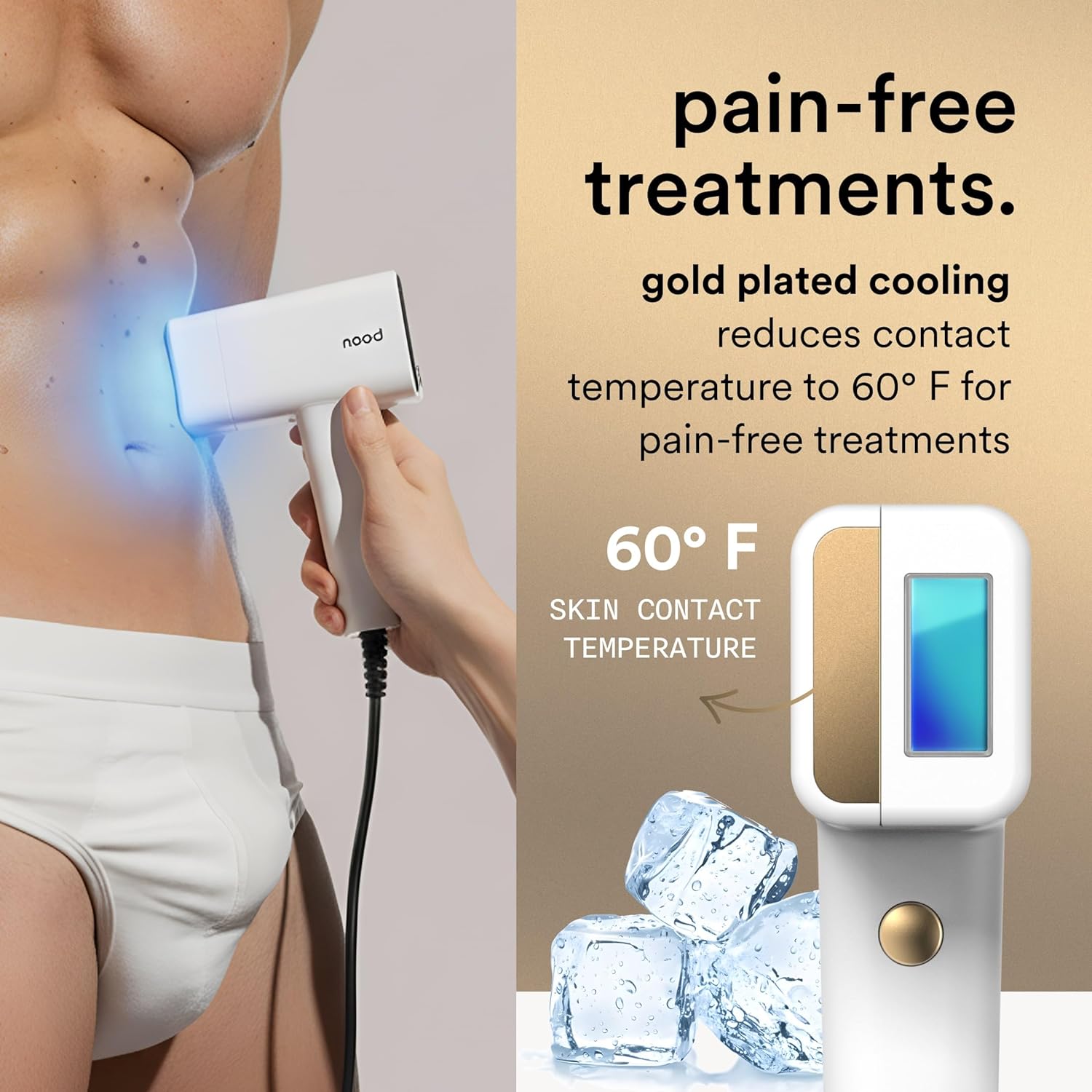 Nood™ NEW Flasher Pro — IPL Hair Removal Device & Anti-Aging Red Light Therapy for Women & Men — Pain-free, Permanent, Visible Results After First Use & Works Everywhere Hair Grows — Gloss White