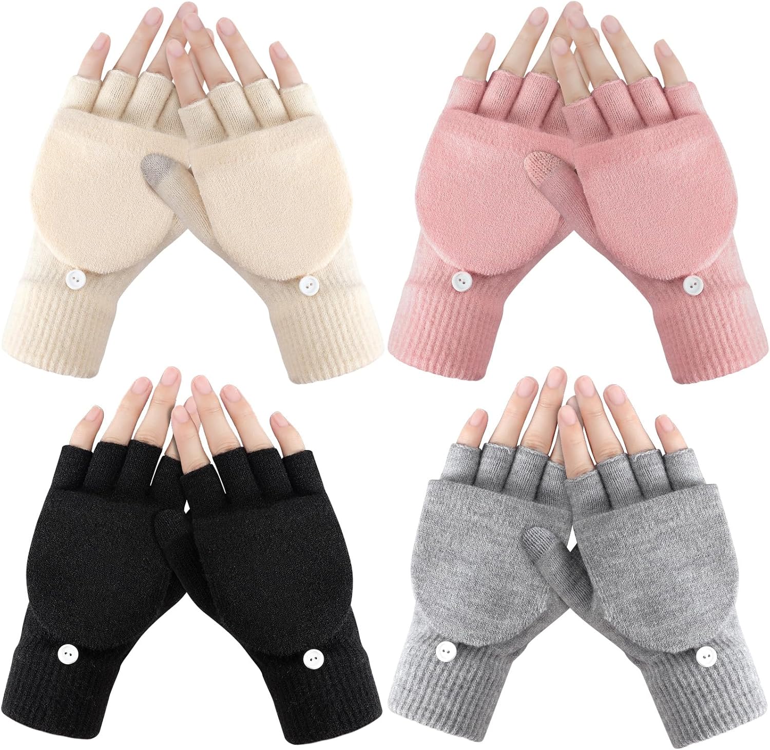 Premillow Winter Gloves for Women, Warm Womens Fingerless Gloves, Thermal Winter Glove Women, Typing Womens Glove Mittens