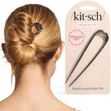 Kitsch French Hair Pins for Women – Elegant & Durable Metal Hair Fork for Updos, Chignon, Bun & Twist Hairstyles, Secure Hold All Day, Comfortable Fit | Ideal Gifts for Women- Gold, 1pc