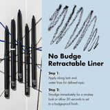 e.l.f. No Budge Retractable Eyeliner, Creamy, Ultra-Pigmented & Waterproof, Creates Bold & Defined Lines,  Cruelty-Free, Black