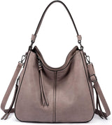 Realer Hobo Crossbody Bags for Women Designer Faux Leather Hobo Handbags Retro Large Size Shoulder Bag Bucket Purse