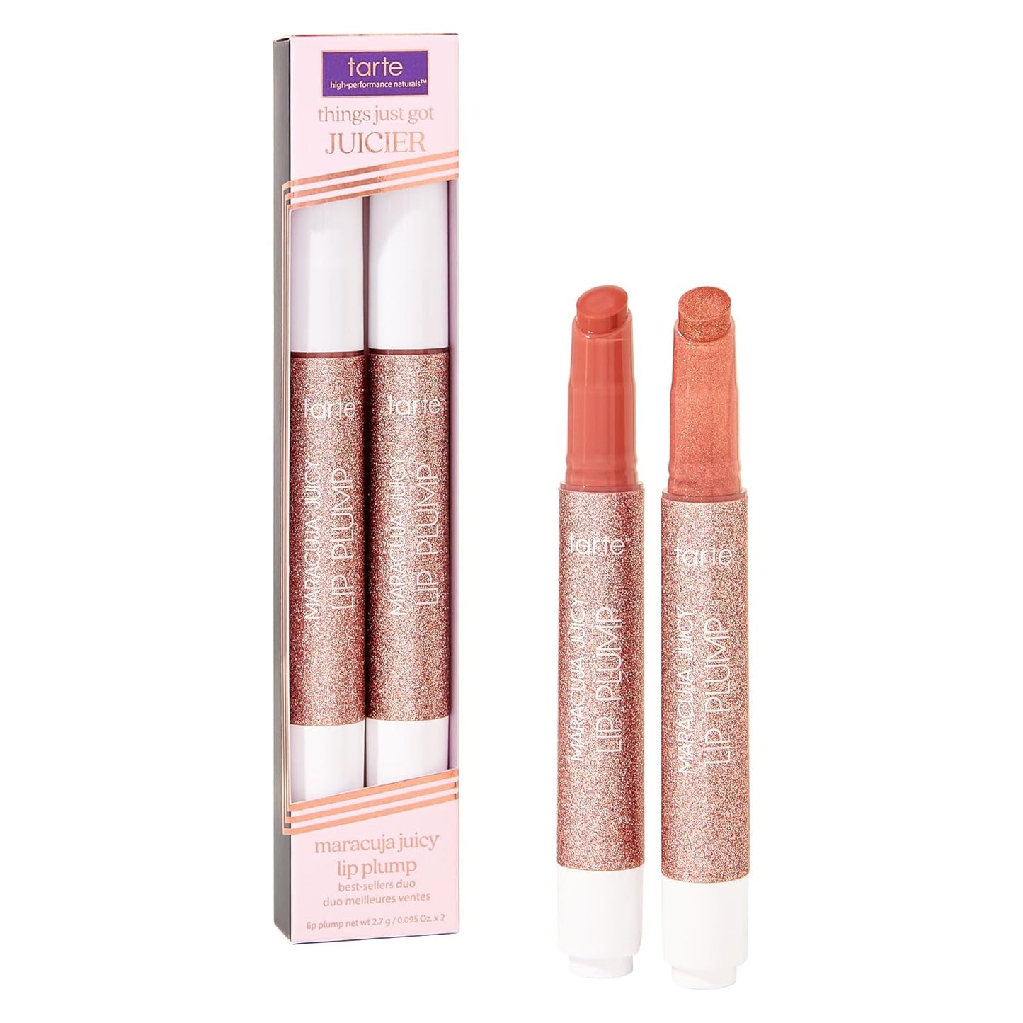 tarte maracuja juicy lip plump – Hydrating & Volumizing Lip Plumper Gloss Balm with Nourishing Hyaluronic Acid & Vitamin E, Plumps & Moisturizes, Cruelty-Free