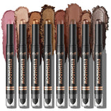 LANGMANNI 8Colors Dual-Ended Cream Eyeshadow Stick Set – Silky Smooth, Waterproof & Transfer-Proof, Built-in Blender Brush, All-Day Matte & Shimmer Wear Eye Makeup(#A)