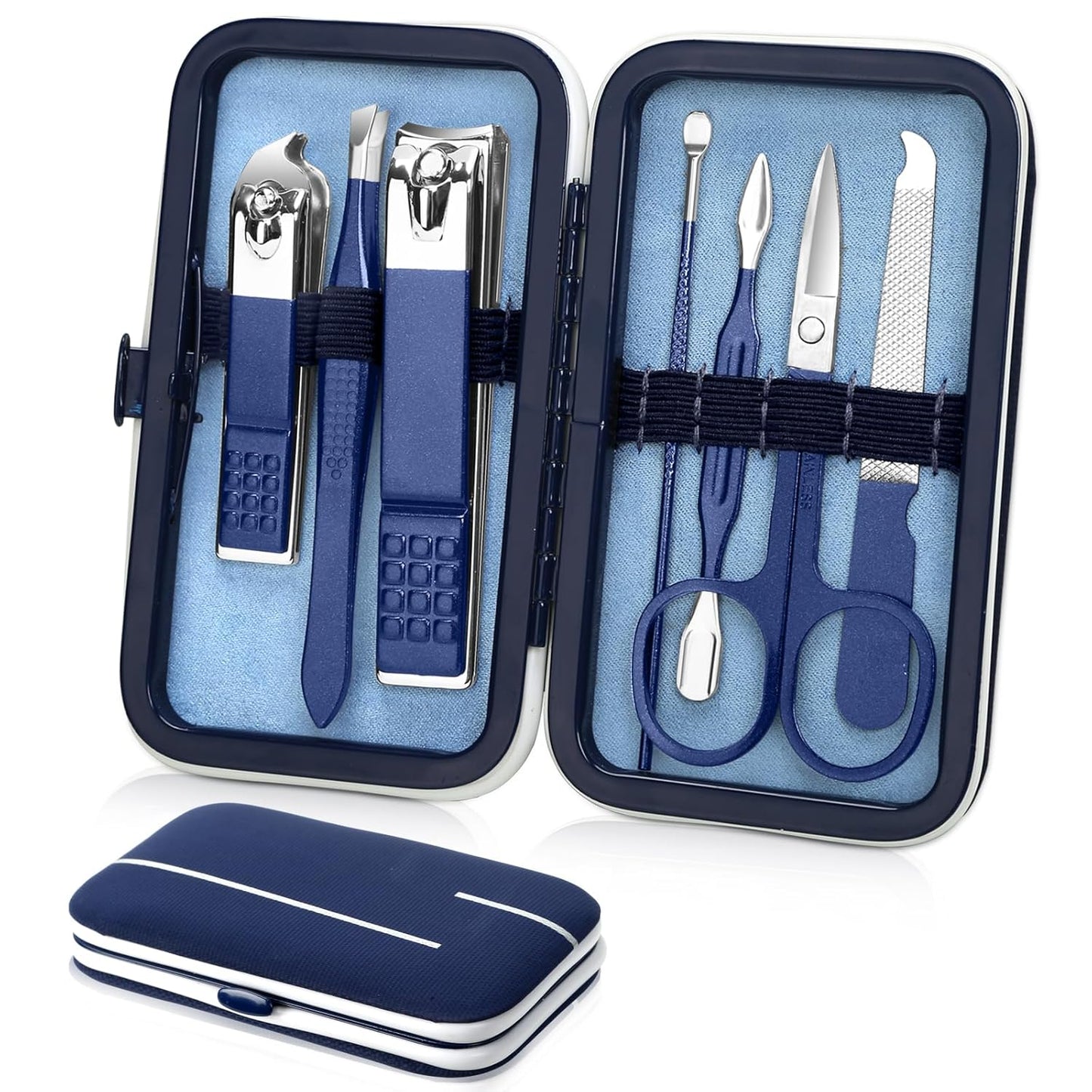 Manicure set Men Personal Care Tools Accessories Finger and Toe Nail Kit Professional Manicure Pedicure Kit With Travel Case Nail Grooming Kit Present for Men Women Stocking Stuffers