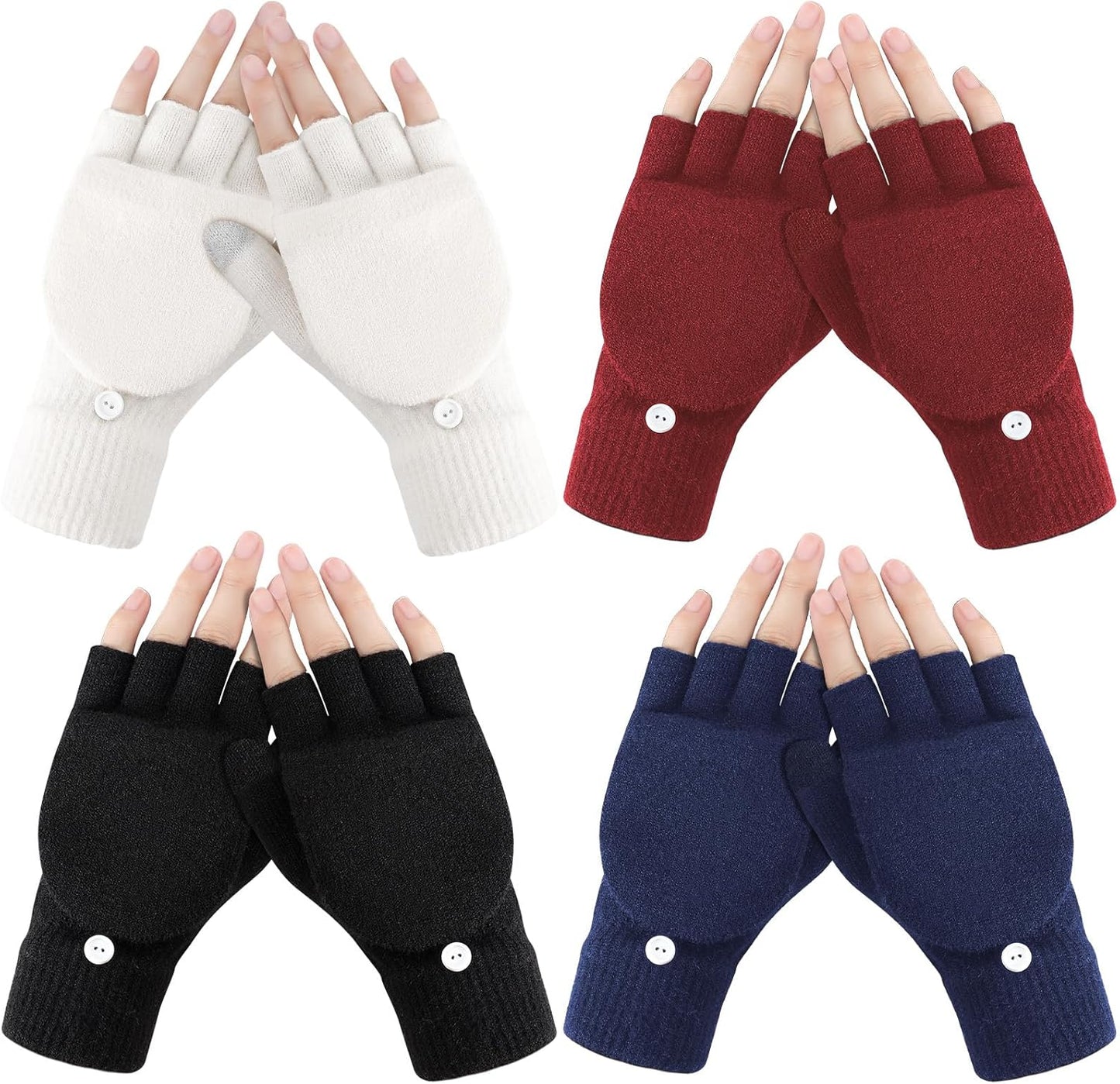 Premillow Winter Gloves for Women, Warm Womens Fingerless Gloves, Thermal Winter Glove Women, Typing Womens Glove Mittens