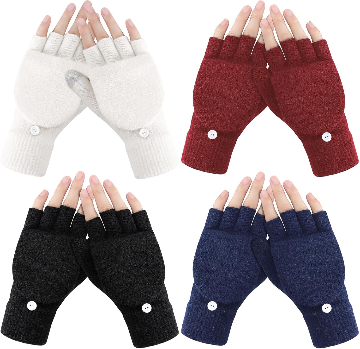 Premillow Winter Gloves for Women, Warm Womens Fingerless Gloves, Thermal Winter Glove Women, Typing Womens Glove Mittens