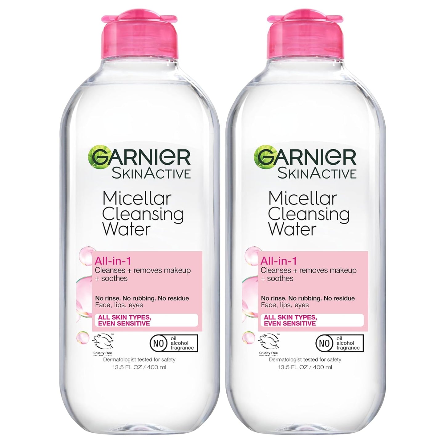 Garnier Micellar Water, Hydrating Facial Cleanser & Makeup Remover, Suitable for Sensitive Skin, Cruelty Free, 13.5 Fl Oz (400mL), 1 Count