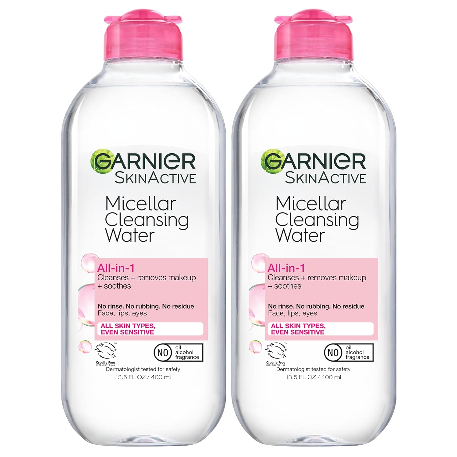 Garnier Micellar Water, Hydrating Facial Cleanser & Makeup Remover, Suitable for Sensitive Skin, Cruelty Free, 13.5 Fl Oz (400mL), 1 Count