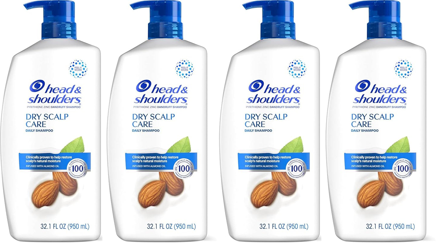 Head & Shoulders Anti-Dandruff Shampoo, Classic Clean Shampoo Twin Pack, 1% Pyrithione Zinc, Flake Control, Scalp Care, Color-Safe, Daily Use, Deep Clean, 32.1 fl oz Each