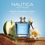 Nautica Eau De Toilette, Cologne and Fragrance For Men, Fresh, Romantic, Fruity Scent Woody, Aquatic Notes of Ap, Water Lotus, Cedarwood, and Musk Ideal Day Wear, Long Lasting 3.3Fl oz