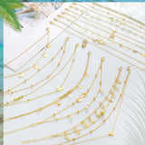 Hicarer 16 Pieces Ankle Bracelets 14K for Women Anklets Set Boho Beach Anklets Foot Chains Adjustable Foot Hand Jewelry Romantic Gift