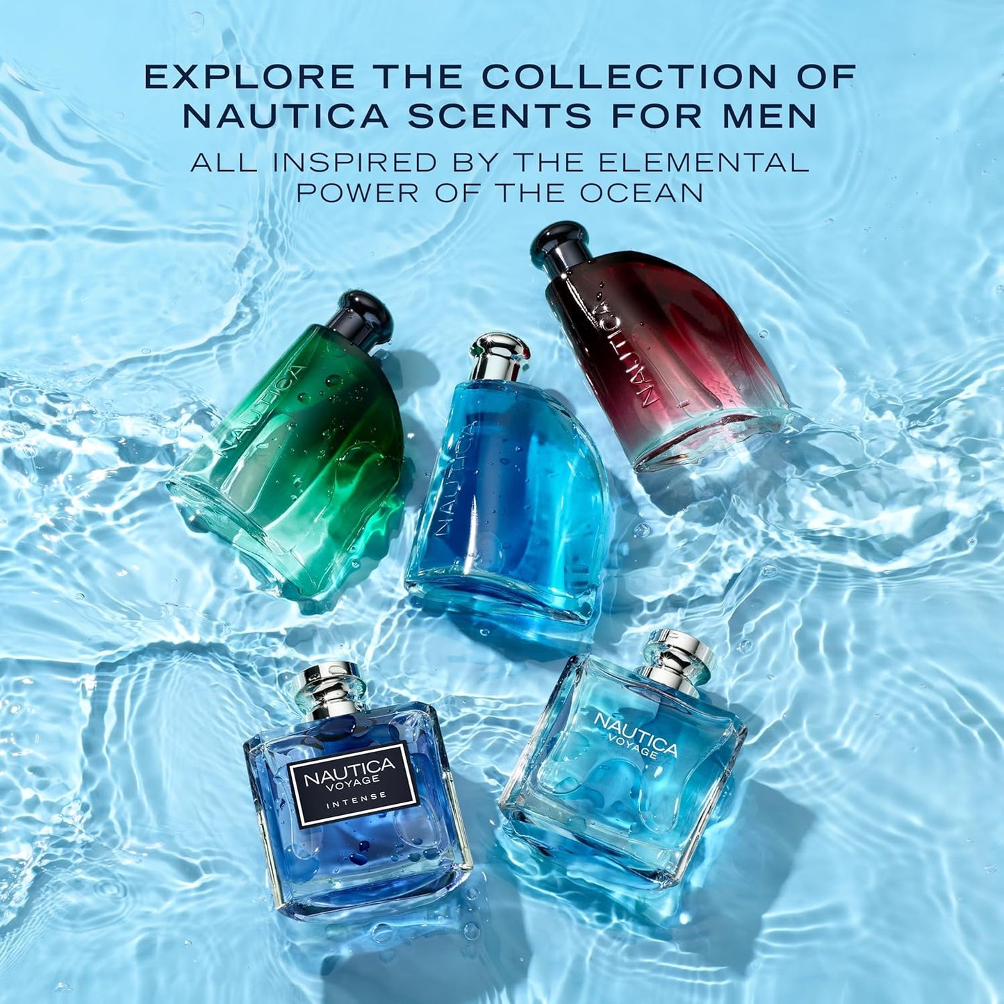 Nautica Eau De Toilette, Cologne and Fragrance For Men, Fresh, Romantic, Fruity Scent Woody, Aquatic Notes of Ap, Water Lotus, Cedarwood, and Musk Ideal Day Wear, Long Lasting 3.3Fl oz