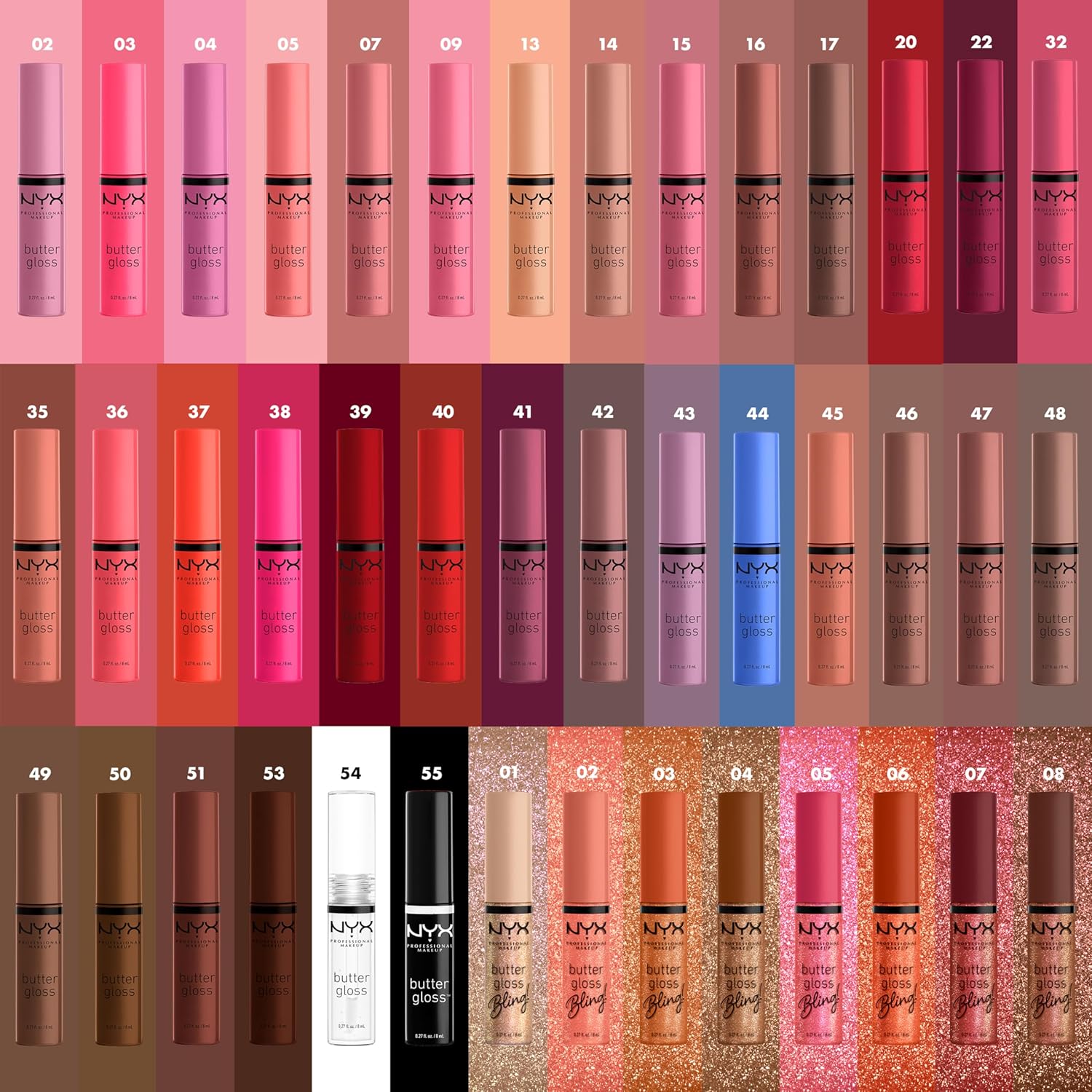 PROFESSIONAL MAKEUP Butter Gloss, Non-Sticky Lip Gloss - Sugar Glass ,Clear