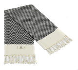 Madamelique Exclusive Hand Towels Set of 2-18 x 40 Inches - Decorative Bathroom Peshtemal Towel for Hand, Face, Hair, Yoga, Tea, Dishcloth, Kitchen and Bath - 100% Pure Cotton (Black)