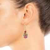 Essentials Sterling Silver Pressed Flower Teardrop Trendy Earrings