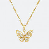 Butterfly pendant OEM manufacturer custom zircon cz necklace trendy jewelry
